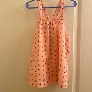 Janie and Jack almost new peach/blue/white floral sleeveless shirt size 8